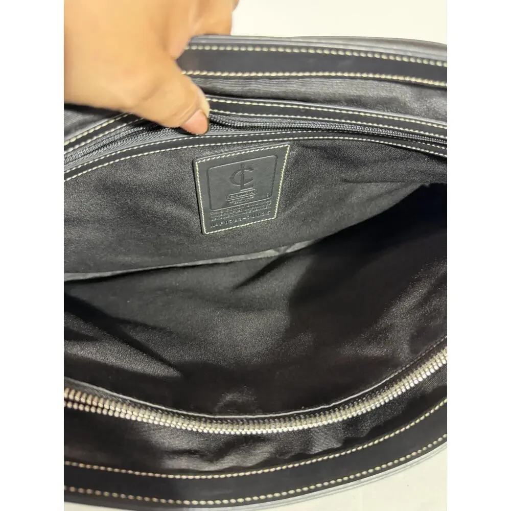 Coach Legacy TransAtlantic Flap Briefcase Black Leather Messenger Bag 70035 NWOT